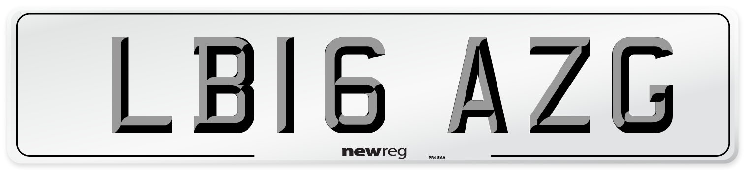LB16 AZG Number Plate from New Reg